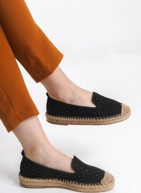 Resim FEMME Kadın Espadril Düz Topuk Taş Detaylı Günlük Ayakkabı Lola 