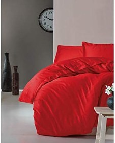 Resim Mer-Tim Pamuklu Ranforce Tek Kişilik 160x220 Nevresim Yorgan Kılıfı - Kırmızı 