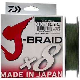 Resim Daiwa J-braid 8x Dark Green 150 Mt 0.10 Mm İp Misina 