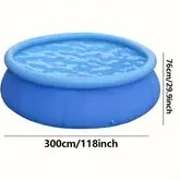 Resim 2025 Geliştirilmiş 3 Katmanlı Kalınlaştırılmış Dairesel Havuz - 3 Saniyede Hızlı Kurulum, Montaj Gerektirmez, Kendiliğinden Boşalan Açık/Kapalı Alan Spa Havuzu, Yetişkinler ve Büyük Köpekler & Kediler İçin, Taşınabilir Tahliye Vanası, Elektriksiz, Deniz Mavisi 