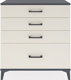 Resim Arges Şifonyer 4 Çekmeceli 88x30x96 Antrasit-aytaşı Antrasit 