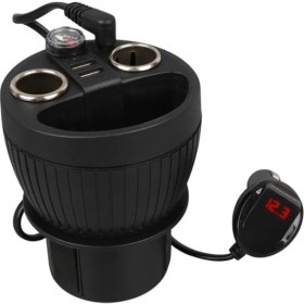 Resim Olesson 1640 12-24V Çiftli Çift Usbli 120W 80CM Kablolu Dijital Ekranlı Araç Çakmak Çoklayıcı 