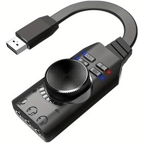 Resim Elmpaly Usb 7.1 Ses Kartı Oyun Pubg Ses Sistemi Bilgisayar Dizüstü Telefon Ses Kartı Siyah 