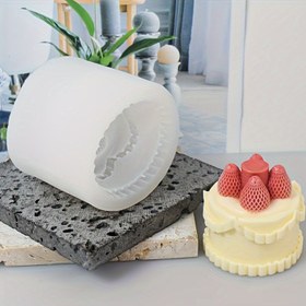 Resim 1 adet Fantastik Çilek Silikon Kalıp, & Mumlar için - Düzensiz Şekil El Sanatları Aracı 