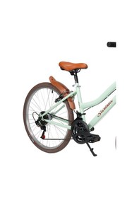 Resim Sarissa Vintage 24" Jant 21 Vites Çelik Kadro V Fren Unisex Şehir Bisikleti Yeşil Kahverengi Lastik Yeşil 