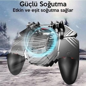 Resim Polhammobile Polham 4000Mah Powerbankli Telefon Soğutuculu Fanlı Oyun Kolu, Pubg Ateş Tuşlu Soğutuculu Oyun Kolu 