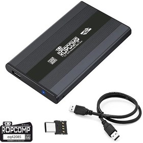Resim Ropcomp 2.5" Usb 2.0 Sata Harici Hdd Kutusu Type-c Dönüştürücülü 