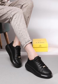 Resim layki Lovels Siyah Renkli Şeffaf Tabanlı Kadın Spor Ayakkabı 