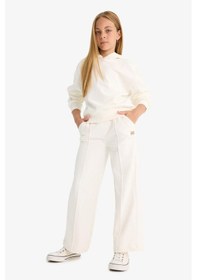 Resim Defacto Kız Çocuk Relax Fit Kapüşonlu Basic Düz Sweatshirt F0008a825auer99 Ekru 