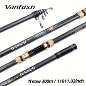 Resim MINGWO Ağır Hizmet Tipi Karbon Fiber Olta Kamışı - 300m Atış Mesafesi, 11811.02in Uzunluk, Hızlı Aksiyon, Teleskopik Tasarım, Alüminyum Alaşımlı Yapı, Tuzlu Su & Tatlı Su İçin İdeal 