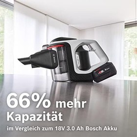 Resim Bosch Hausgeräte Bosch Yedek Akü Power For All 18 V 5.0Ah BHZUB1850, tüm kablosuz Unlimited akülü elektrikli süpürgeler için uygundur, ekstra uzun çalışma süresi, yüksek performans, zorlu temizlik için uygun, siyah 