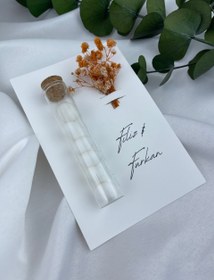 Resim Cipso Çiçek Demetli Badem Şekeri Kartı Nişan Söz Hediyelik 