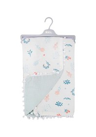 Resim Sebi Bebe Ponponlu Müslin Çift Kat Battaniye 70X90Cm 9212 Ib62421 
