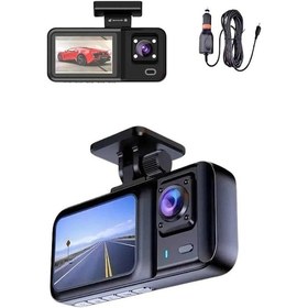 Resim Ilkeshop 1080p Sürüş Kaydedici 2 İnç Araç Araba Ön İç Arka Dvr Ips Ekran 