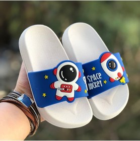 Resim Pandalina Erkek Çocuk havuz plaj terlik astronot roket figürlü kaydırmaz taban hafif terlik 