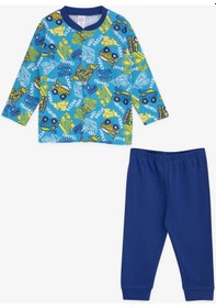 Resim Breeze Erkek Bebek Pijama Takımı İş Makinası Temalı 4 Ay-1 Yaş, Mavi-mavi Mavi 