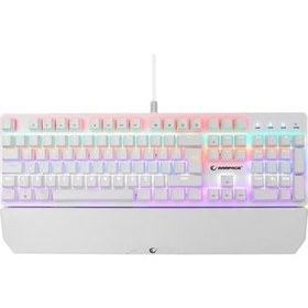 Resim RAMPAGE KB-R86 UMBRA BEYAZ USB RAİNBOW AYDINLATMALI RED SWİTCH MEKANİK GAMİNG OYUNCU KLAVYE 