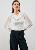 Resim aleksandritbutik Aleksandrit Butik Classic Woman Beyaz Bluz 
