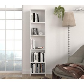 Resim Dekorister Cansu D 5 Raflı Kitaplık Beyaz 