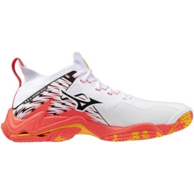 Resim MIZUNO Wave Lightning Neo 3 Erkek Voleybol Ayakkabısı Beyaz / Turuncu 