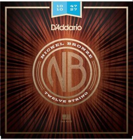 Resim D'addario Nb1047-12 Nikel Bronz 12 Telli Akustik Gitar Teli 1047 