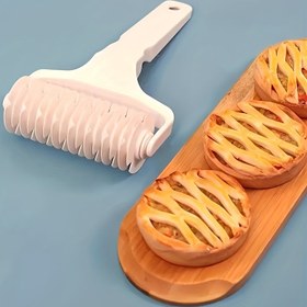 Resim 1 adet Premium Fırın Aracı: Hamur Rulosu ve Kesici ile Bisküvi ve Pizza Tel Kesici ve Rulo, Evde Yapılan Kurabiye ve Pizzalar için İdeal 