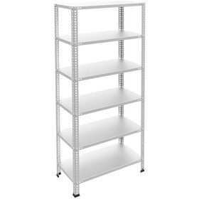 Resim RafBurada 6 Katlı Galvaniz Çelik Raf - Depo, Arşiv, Kiler, Dosya, Market Rafı, Civatalı Raf Sistemi 31x60 Cm-2 