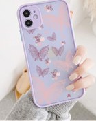 Resim Spoyi iPhone 11 Uyumlu Lila Hux Butterfly Kelebek Tasarımlı Telefon Kılıfı 