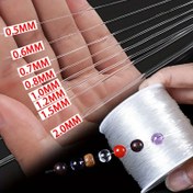 Resim 1 Adet Şeffaf Elastik Boncuk İpliği, DIY Bileklik Kolye Takı Yapımı için Polimer Polyester Esnek İplik, 0,5-1,5 mm Kalınlığında Dayanıklı Boncuk İpi, El Sanatları Aksesuarları için 