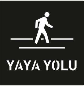 Resim İleri Trafik Boyama Şablonu Yaya Yolu Kompozit 100x100 CM 