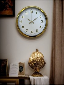 Resim Elegant Gold Frame 40 Cm Metal Duvar Saati Çok Renkli 