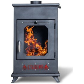 Resim Etinova Eti-b5 Büyük Üç Tarafı Camlı Fırınsız Şömine Tipi Pelet Soba 
