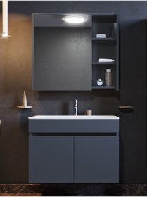 Resim ERTEKPA Galata Banyo Dolabı Takımı 75 Cm Antrasit 