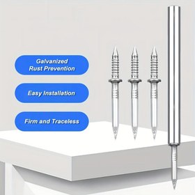 Resim 100 adet Çift Başlı Görünmez Tekme Çivisi, Banyo Zımbaları için Uygun, Duvarlar ve Mobilyalar için - Galvanizli Demir, Pürüzsüz Şaft, Kolay Kurulum, İz Giderme Aracı Gerekmez, Mobilya Montajı | Dikişsiz Yüzey İşlemi | Dayanıklı Yapı, Ahşap Çivi 