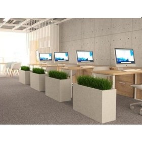 Resim Nuano Consept Dikdörtgen Serisi Köşeli Saksı Koyu Gri 100x50x50 