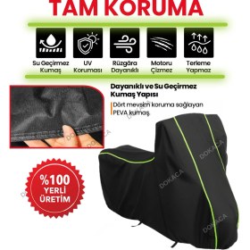 Resim Dokaca Neo Siyah Neon Fitilli Yuki Duty 125 Uyumlu Motor Branda, Koruyucu Örtü, Motosiklet Brandası 