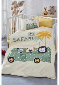 Resim Bonjardinhome Safari Dijital Baskılı 3d Pamuklu Bebek Nevresim Takımı Sarı 