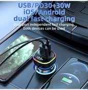 Resim Sunshine022 Siyah 105w 5 Port Araç Şarj Cihazı 30w Pd Hızlı Şarj Evrensel Uyumlu 