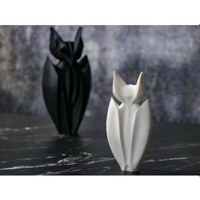 Resim 13cm Minimalist Yarasa Heykeli Siyah Ve Beyaz Renk Ev Dekerasyon Obje 