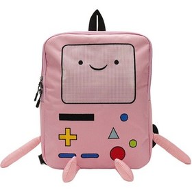 Resim Mufunye Tuval Sırt Çantası, Sevimli Karikatür Retro Oyun Konsolu Tasarımı, Pembe 29 11,5 39 Cm Çok Renkli 