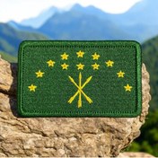 Resim Ex Patch Çerkes Bayrağı Adige Cumhuriyeti Peçi Arması - 8x5 cm 