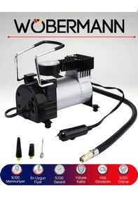 Resim Wöbermann 150 Psı Metal Gövdeli Hava Kompresörü Taşınabilir Oto Lastik Şişirme Pompası 12v Çakmak Girişli 