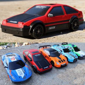 Resim 2.4G Drift Rc Car 4WD RC Drift Car Toy Remote Control GTR Model AE86 Vehicle Car RC Racing Car Toy For Children Christmas Gifts - 124 Track GTR / Standard 