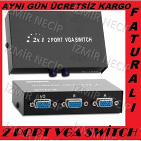 Resim 2 Port Vga Splitter Vga Çoğaltıcı Çoklayıcı Hub Adaptörlü 1 Kasa 