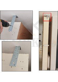 Resim 3 Ad L Demir Gönye Köşebent 2x40x40x160mm - Deprem Mobilya Dolap Sabitleme Köşe Birleştirme Aparatı 