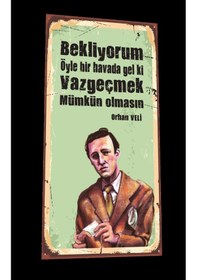 Resim Orhan Veli Mini retro ahşap poster 