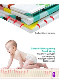Resim Neşeli Zürafa + Taşıtlar , Katlanabilir Çocuk Oyun Halısı 150x200x1 Cm - Taşıma Çantası Yanında 