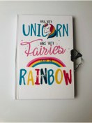 Resim Kalın Simli Kapak Kilitli Günlük&hatıra Defteri Unicorn 