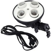 Resim Mufunye E27 Fotografiçin 4'lü Ampul Adaptörü, 800w Aydınlatma, Kolay Kurulum 