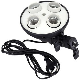 Resim Mufunye E27 Fotografiçin 4'lü Ampul Adaptörü, 800w Aydınlatma, Kolay Kurulum 